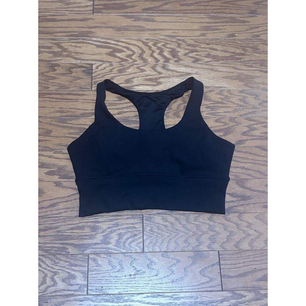 Yogaliscious Women's Black Racerback Padded Sports Bra, Size Large